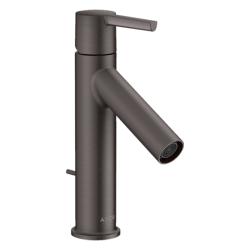 Смеситель для раковины Axor Starck 100, однорычажный, фиксированный излив, длина излива 10,3 см, керамический, латунь, цвет шлифованный черный хром, с донным клапаном