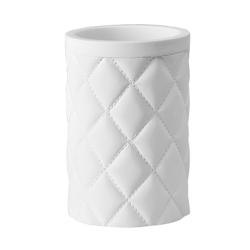 Стакан WasserKRAFT Havel, настольный, материал: полирезин, форма округлая, для зубных щеток в ванную/туалет/душевую кабину, цвет белый