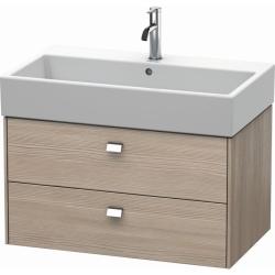 Тумба под раковину Duravit Brioso, 78,4х45,9х44,2 см, подвесная, 2 выдвижных ящика, ДСП, цвет: сосна серебристая/хром, шкафчик навесной, механизм доводчика, прямоугольная, правая/левая, в ванную комнату