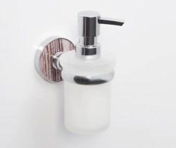 Дозатор жидкого мыла WasserKRAFT Regen, настенный, металл/стекло, форма округлая, для мыла в ванную/туалет/душевую кабину, цвет хром