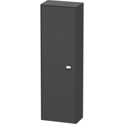 Пенал Duravit Brioso L, 42x24x133 см, подвесной, (левый), с дверцей, с полкой, со стеклянными полками, цвет: графит матовый/хром, в ванную комнату