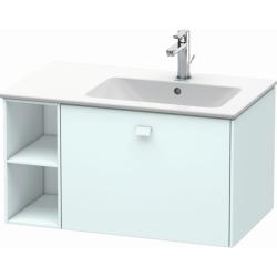 Тумба под раковину Duravit Brioso, 82х47,9х44,2 см, подвесная, 1 выдвижной ящик, с открытой полкой справа, ДСП, цвет: светло-голубой, шкафчик навесной, механизм доводчика, прямоугольная, правая, в ванную комнату