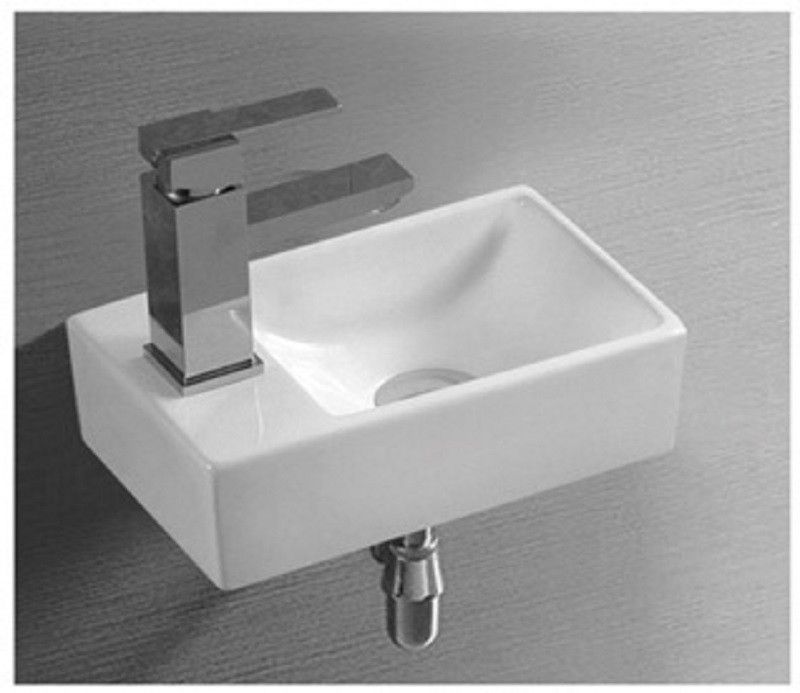 Раковина для ванной CeramaLux 9048GTR 29,5х9,5х18,5 подвесная, прямоугольная, керамическая/фарфоровая, цвет белый, с отверстием под смеситель слева, слив-перелив