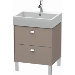 Тумба под раковину Duravit Brioso, 52х41,9х68,5 см, напольная, цвет: базальт/хром, 2 выдвижных ящика, ДСП, прямоугольная, левая/правая, в ванную комнату