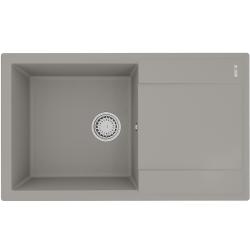 Мойка кухонная Lemark IMANDRA 840, 50х84х19,7 см, врезная, кварцгранит, прямоугольная, цвет грей, без отверстия под смеситель, с крылом, оборачиваемая, слив-перелив, врезная в столещницу, для кухни