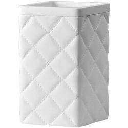 Стакан WasserKRAFT Fulda, настольный, материал: полирезин, форма квадратная, для зубных щеток в ванную/туалет/душевую кабину, цвет белый