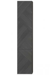 Пенал Velvex Edge 350, 350х288х1510 мм подвесной, 2 распашные дверцы, цвет графит, в ванную комнату, влагостойкий, универсальный