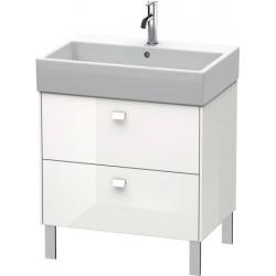 Тумба под раковину Duravit Brioso, 68,4х45,9х57 см, напольная, цвет: белый глянец, 2 выдвижных ящика, ДСП, прямоугольная, левая/правая, в ванную комнату