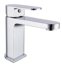 Смеситель для раковины/умывальника VIEIR, однорычажный, неповоротный, керамический, длина излива 120 мм, латунь, цвет хром