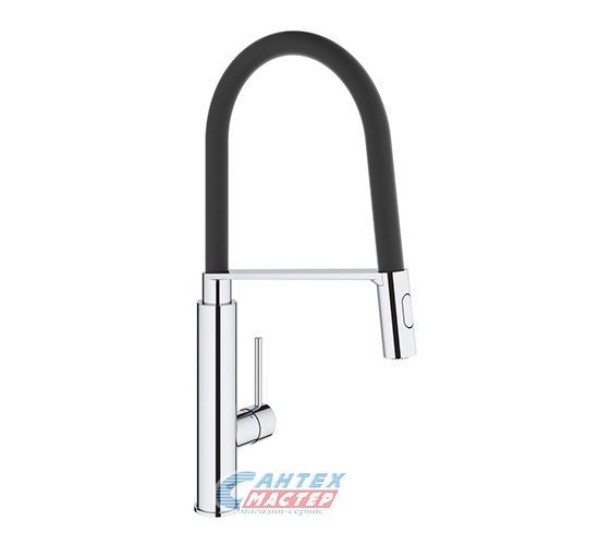 Смеситель для кухни/мойки Grohe Concetto New однорычажный, керамический, с поворотным изливом, длина 235 мм, латунь, цвет хром, черный, кухонный, хромированный, вертикальный, однорукий, одноручный, однозахватный, одноручковые, кран, комплект