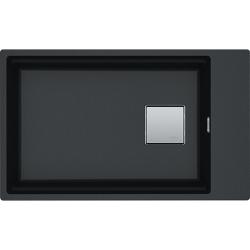 Мойка кухонная Franke KUBUS 2 KNG 110-62, 76х46 см, врезная, искусственный гранит (Fragranite+), прямоугольная, цвет оникс, без отверстия под смеситель, без крыла, оборачиваемая