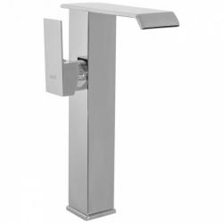 Смеситель для раковины/умывальника REA KENT однорычажный, неповоротный, каскадный, высокий, длина излива 110 мм, латунь, цвет хром