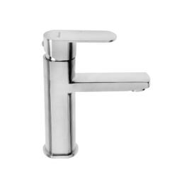 Смеситель для раковины/умывальника Accoona, однорычажный, неповоротный, керамический, длина излива 110 мм, нержавеющая сталь, цвет нержавеющая сталь