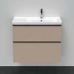 Тумба под раковину Duravit D-Neo, 78,4х45,2х62,5 см, подвесная, 2 выдвижных ящика, ДСП, цвет: лен, шкафчик навесной, прямоугольная, правая/левая, для раковины D-Neo # 237080, в ванную комнату