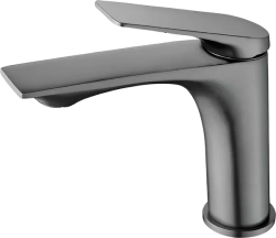 Смеситель для раковины/умывальника Haiba, однорычажный, неповоротный, латунь, длина излива 150 мм, керамический, цвет пепельный