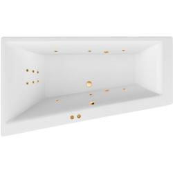 Ванна Excellent Sfera LINE, 170х100 см, акриловая, цвет- белый/золото, (с гидромассажем), с каркасом, асимметричная, левосторонняя, левая, приставная/встраиваемая