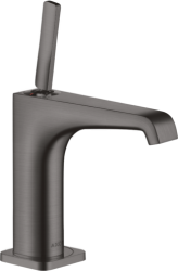 Смеситель для раковины/умывальника Axor Citterio E 130, однорычажный, фиксированный излив, длина излива 14,3 см, керамический, латунь, цвет шлифованный черный хром, с незапираемым сливным набором