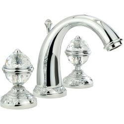Смеситель для раковины Migliore Cristalia, двухвентильный, излив короткий, неповоротный, длина 150 мм, керамический, латунь, цвет хром