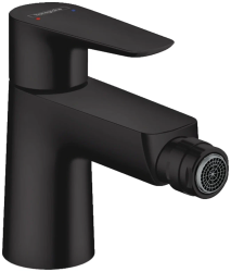 Смеситель для биде Hansgrohe Talis E однорычажный, керамический, фиксированный излив, длина 11,6 см, латунь, цвет матовый черный, без шланга/лейки, со сливным набором