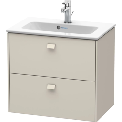 Тумба под раковину Duravit Brioso, 62х38,9x55,3 см, подвесная, 2 выдвижных ящика, ДСП, цвет: серо-коричневый, шкафчик навесной, механизм доводчика, прямоугольная, правая/левая, в ванную комнату