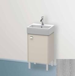 Тумба под раковину Duravit Brioso, 36,4х23,9х57 см, напольная, цвет: сосна серебристая/хром, 1 распашная дверца/одностворчатая, стеклянная полка, ДСП, прямоугольная, правая, в ванную комнату