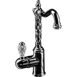 Смеситель для раковины/умывальника Boheme Crystal, однорычажный, поворотный, керамический, длина излива 150 мм, латунь, цвет хром