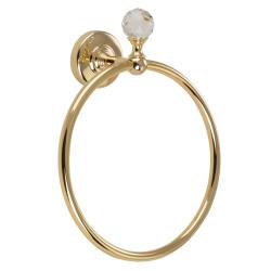 Кольцо для полотенец Migliore Amerida, одинарное, с кристаллом Swarovski, настенный, металлический, форма округлая, для полотенец, в ванную/туалет/душевую кабину, цвет золото