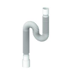 Труба гофрированная Unicorn 40х40/50 1200 мм без гайки, для сифона, полипропилен, цвет белый