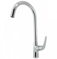 Смеситель для кухни/мойки Варион REGIA Lux, однорычажный, поворотный, керамический, длина излива 195 мм, латунь, цвет хром