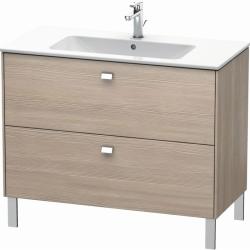 Тумба под раковину Duravit Brioso, 102х46,9х69,3 см, напольная, цвет: сосна серебристая/хром, 2 выдвижных ящика, ДСП, прямоугольная, левая/правая, в ванную комнату