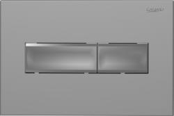 Кнопка смыва Loranto к инсталляции Line, двойной смыв, цвет: хром матовый, клавиша управления для сливного бачка, инсталляции унитаза, двойная, механическая, панель, универсальная, размер 245х165х19 мм