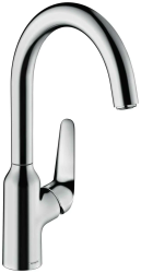 Смеситель для кухни/мойки Hansgrohe Focus M42, 220 1jet, однорычажный, керамический, с поворотным изливом, длина 20,4 см, латунь, цвет хром