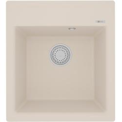 Мойка кухонная Lemark HANKA 450, 50х45х19,7 см, врезная, кварцгранит, прямоугольная, цвет шампань, без отверстия под смеситель, без крыла, слив-перелив, врезная в столещницу, для кухни