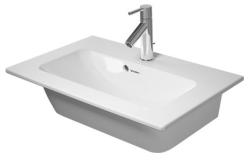 Раковина DURAVIT ME by Starck, WonderGliss 63х40х18 см, подвесная, прямоугольная, санфарфор, цвет белый, без отверстия под смеситель, антигрязевое покрытие, слив/перелив