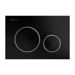 Кнопка смыва Knotlor Sphere Premium, цвет матовый черный/хром, размер 240 х 162 х 7 мм, клавиша управления для сливного бачка, инсталляции, два режима слива, механическая, панель