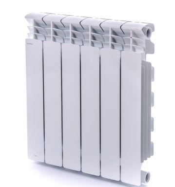 Радиатор алюминиевый Rifar ALUM 200 (6 секций) боковое подключение, для отопления квартиры, дома, водяные, мощность 834 Вт, настенный, батарея (Рифар)