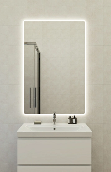 Зеркало Cersanit ECLIPSE Fusion 80x120х2,9 с подсветкой прямоугольное, ударопрочный пластик, для ванны, LED/ЛЕД-подсветкой, универсальное, навесное/подвесное/настенное