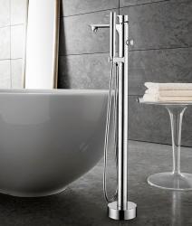 Смеситель для ванны/душа ABBER Insel напольный, однорычажный, неповоротный, длина излива 175 мм, латунь, цвет хром