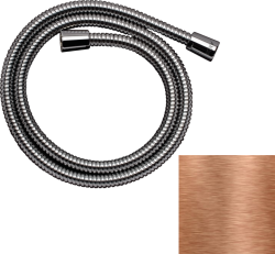 Шланг для душа Axor 160 см, 1/2” и 1/2”  для душа/лейки/ванны, в металлической оплетке, без лейки, внутренняя резьба, металлический, цвет шлифованная медь, душевой, для душа/ванной