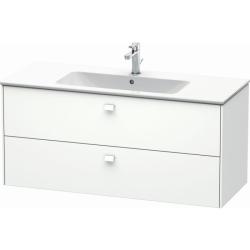 Тумба под раковину Duravit Brioso, 122х47,9х56,1 см, подвесная, 2 выдвижных ящика, ДСП, цвет: белый матовый, шкафчик навесной, механизм доводчика, прямоугольная, правая/левая, в ванную комнату