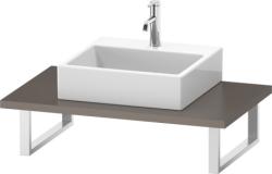 Столешница Duravit Brioso, для консоли, консольное полотно, 80х55х3 см, ДСП, прямоугольная, тонкая, цвет: базальт,  для одной раковины/умывальника/рукомойника, 1 вырез под раковину, установка по центру