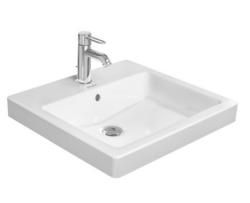 Раковина DURAVIT Vero WonderGliss, 50х46,5х17 см, встраиваемая сверху, прямоугольная, санфарфор, цвет белый, с 1 отверстием под смеситель, антигрязевое покрытие, слив/перелив
