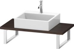 Столешница Duravit Brioso, для консоли, консольное полотно, 80х48х3 см, ДСП, прямоугольная, тонкая, цвет: каштан темный,  для одной раковины/умывальника/рукомойника, 1 вырез под раковину, установка по центру