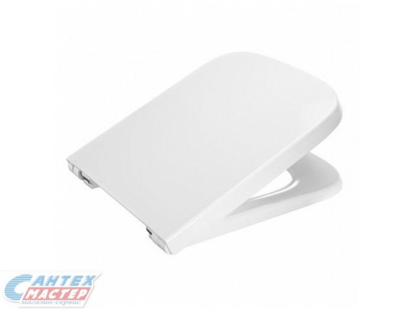 Сиденье для унитаза Roca Dama-N Compact прямоугольное, с микролифтом, дюропласт, быстросъемное, белая крышка, размер 36,5x42 сидушка, стульчак 80178B004 (Рока)