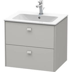 Тумба под раковину Duravit Brioso, 62x47,9x55,3 см, подвесная, 2 выдвижных ящика, ДСП, цвет: бетонно-серый, шкафчик навесной, механизм доводчика, прямоугольная, правая/левая, в ванную комнату