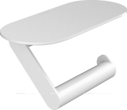 Держатель для туалетной бумаги Hansgrohe WallStoris, с полкой, настенный, пластиковый, форма округлая, для туалетной бумаги, в ванную/туалет, цвет матовый белый, к стене, подвесной