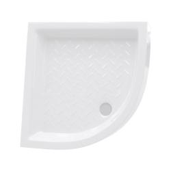 Душевой поддон RGW CER CR/R, 80х80х10 см, четверть круга, керамический, низкий, цвет: белый, с антискользящим покрытием, с бортиком, литой, литьевой, для душа