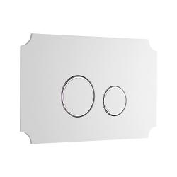 Кнопка смыва KK-POL Aquafiori Vintage прямоугольная, цвет белый матовый, металл, клавиша управления для сливного бачка, инсталляции унитаза, двойная, механическая, панель, универсальная, размер 285х175х3 мм