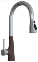Смеситель для кухни/мойки Flortek Вита Pro, однорычажный, керамический картридж, с поворотным/выдвижным изливом, высокий, длина излива 202 мм, латунь, цвет мокко Смеситель для кухни/мойки Flortek Вита Pro, однорычажный, керамический картридж, с поворотным/выдвижным изливом, высокий, длина излива 202 мм, латунь, цвет мокко