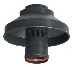 Оголовок с ветрозащитой Okseler D80 черный, алюминивый, для дымохода